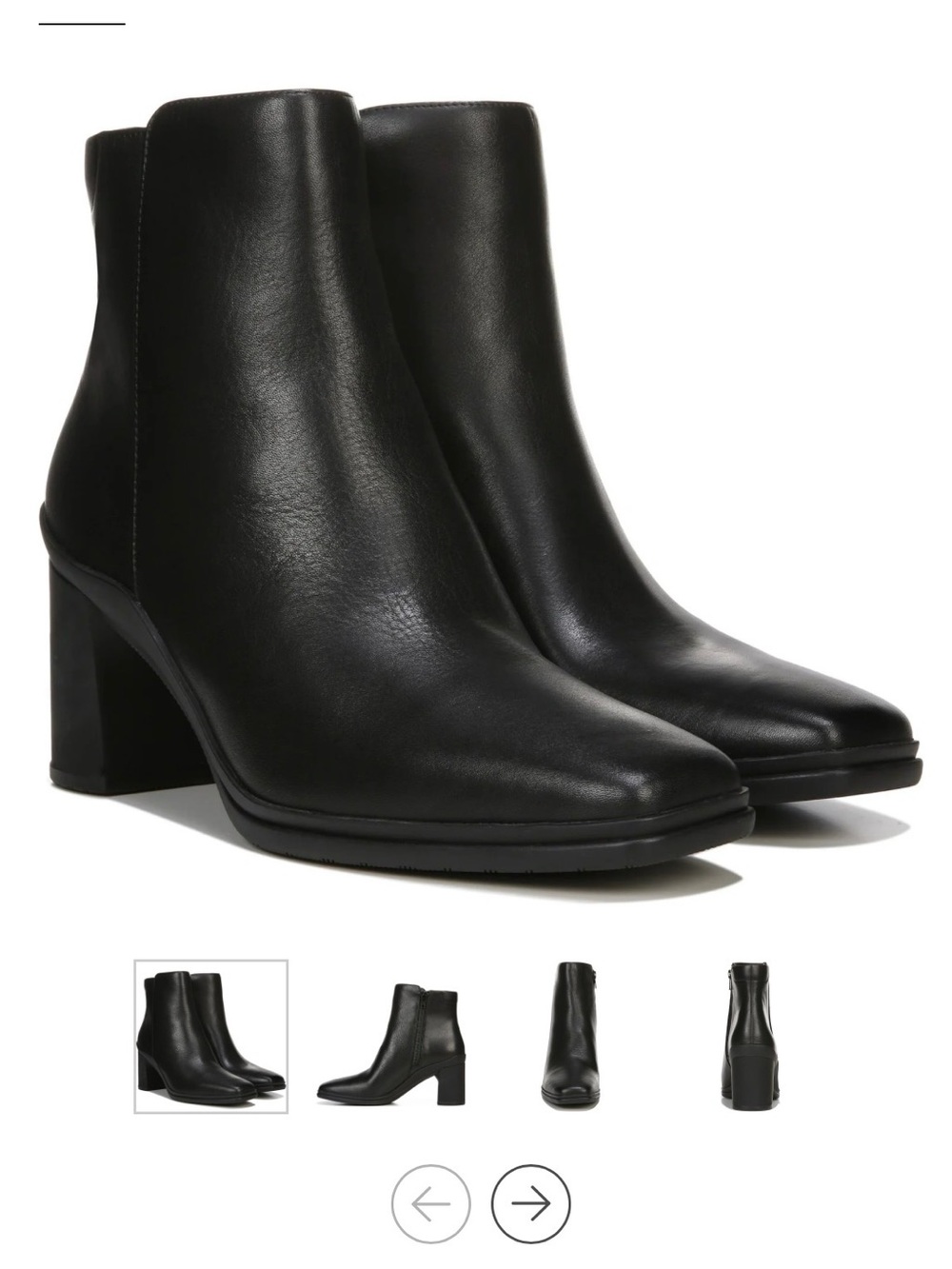 Naturalizer Black Leather Ankle Boots